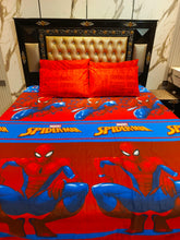 SpiderMan Marvel Red Theme cotton Double Bedsheets