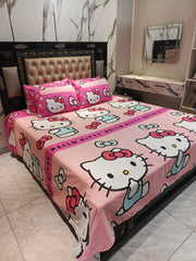 Hello Kitty Hot Pink New Design Cotton Double Bedsheets