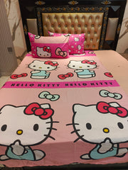 Hello Kitty Hot Pink New Cotton Single Bedsheets