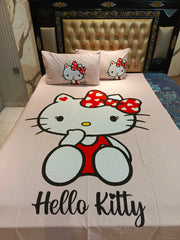 Hello Kitty Hearts Ribbon Cotton Bedsheets