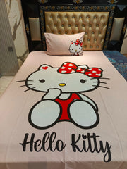 Hello Kitty Hearts Ribbon Cotton Bedsheets