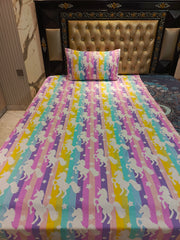 🌈 Rainbow Unicorn Dreams Cotton Bedsheets