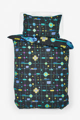 Black Glow Kids Double Bed Sheet DS # 134
