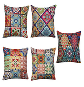 Pack Of 5 Khaddi Digital Printed Cushions Covers