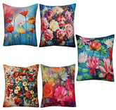 Pack Of 5 Khaddi Digital Printed Cushions Covers