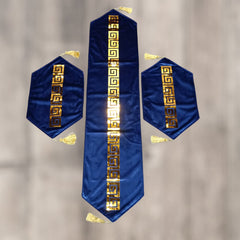 Elaftex 3 Pc Motive Runner Set Blue