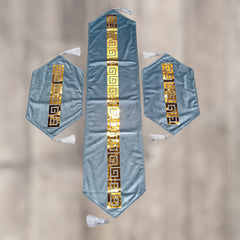 Elaftex 3 Pc Motive Runner Set Blue