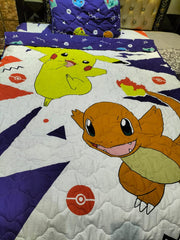 Pokemon Theme Kids 3Pc Single Comforter Set