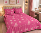 Elaftex Princess Palace Pink Cotton Double Bedsheets