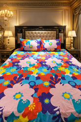 🌸 Bloom Fiesta – Premium Double Bedsheet Set (Pure Cotton)
With 2 Matching Pillow Covers