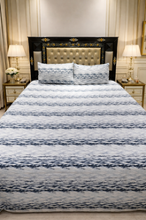 Midnight Wave Luxe Premium Cotton Bedsheet Set
With 2 Matching Pillow Covers