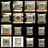 Golden Foil Cushions Covers Off White