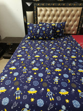 Spaceship Galaxy Cotton Bedsheets