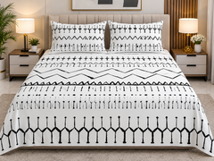 Tribal Verse Cotton Double Bedsheet With 2 Pillow Case