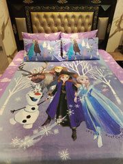 Frozen Family Cotton Double Bedsheets