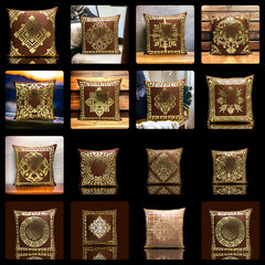 Polish Brown Golden Foil Cushions Covers