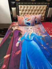 Anna Elsa Spring Seasons Cotton Bedsheets Digital Print