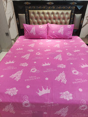 Elaftex Princess Palace Pink Cotton Double Bedsheets