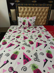 BarBie Glasses Pineapple Cotton Bedsheets