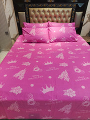 Elaftex Princess Palace Pink Cotton Double Bedsheets