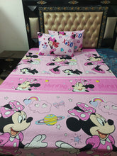 Mini Mouse Baby Pink Cotton Bedsheets