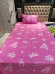 Elaftex Princess Palace Pink Cotton Single Bedsheets