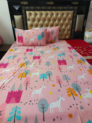 Unicorn Land Cotton Bedsheets