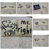 Pack of 2 Mr & Mrs Cushions Covers
