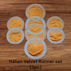 Versacci Circle Centre Table Runner with 2 Matts