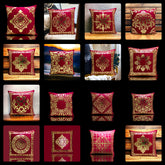 Maroon Golden Foil Cushions Covers