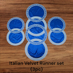 Versacci Circle Centre Table Runner with 2 Matts
