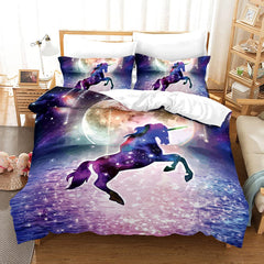 Unicorn Galaxy Moon Bed Sheet Ds # 051