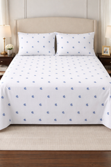 RLL NAVY BLUE HIGH THREAD COUNT DOUBLE BEDSHEETS