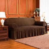 RUFFELED TURKISH SOFA COVERS Brown Color