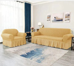 RUFFELED TURKISH SOFA COVERS Baige Color