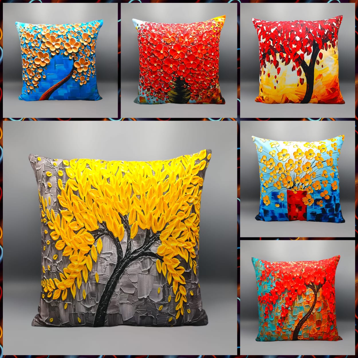 Digital Printed Tree Cushions Covers Size 16×16