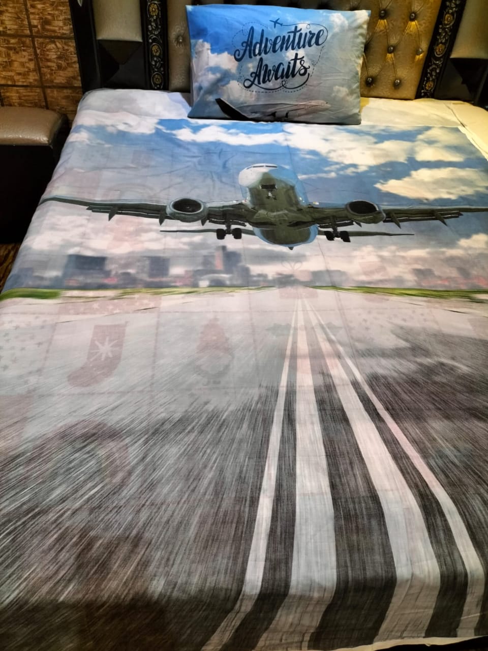 3D Airplane  Kids Bed Sheet DS # 107