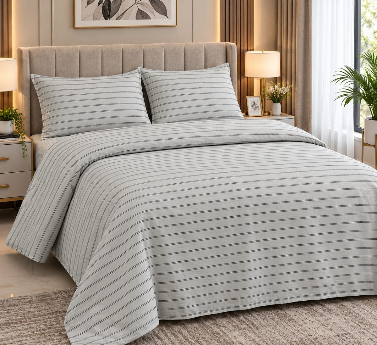 Urban Stripe T200 Cotton Bedsheet