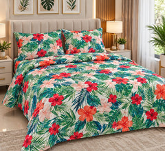 Palm Haven Cotton Bedsheet