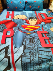 Super Man Kids Double Bed Sheet DS # 143