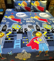Super Hero Glow in the Dark  Double Bed Sheet DS # 129