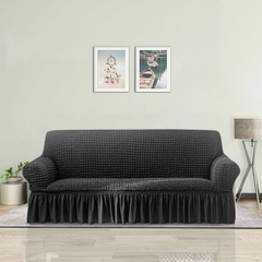 RUFFELED TURKISH SOFA COVERS  Grey Color