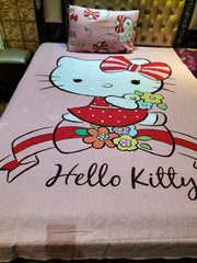 Hello Kitty Girl Cartoon  Bed Sheet Ds # 053