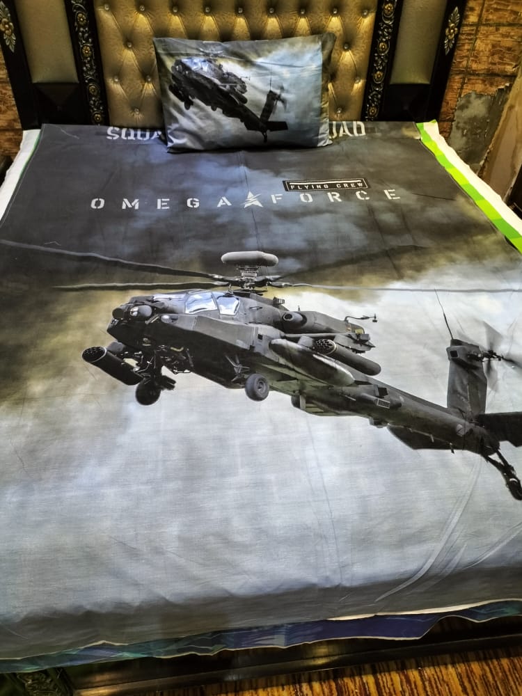 Helicopter Apache Kids Bed Sheet DS # 111