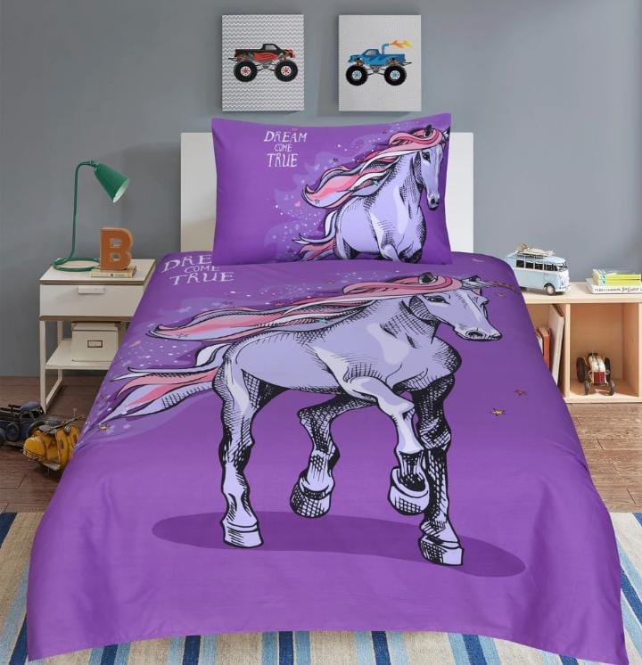 Purple Horse Bed Sheet Ds # 047