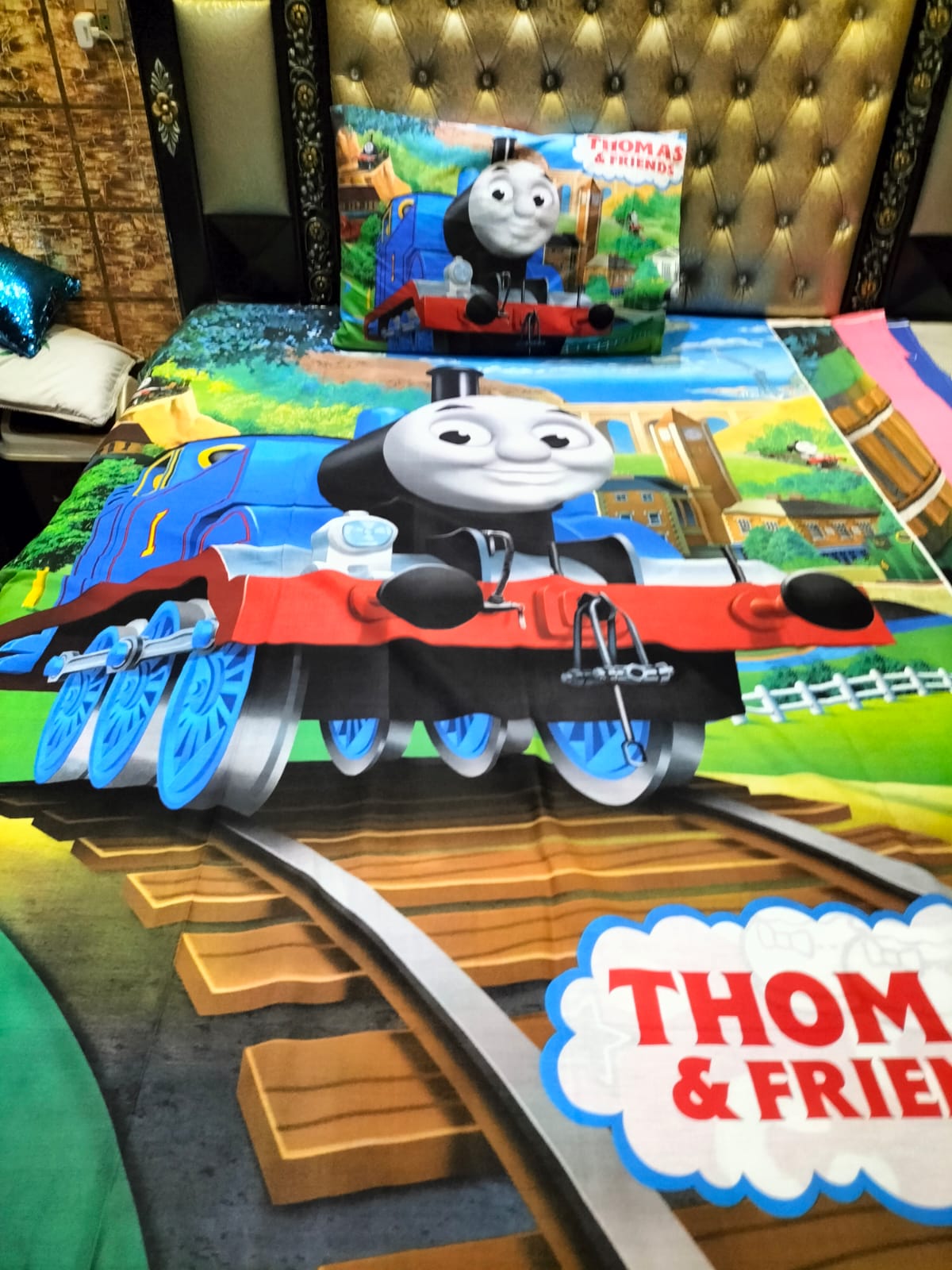 CAIZHE Thomas 3D Printed  Double Bed Sheet DS # 126