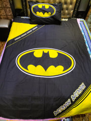 BatMan Black Logo Cotton Bedsheet