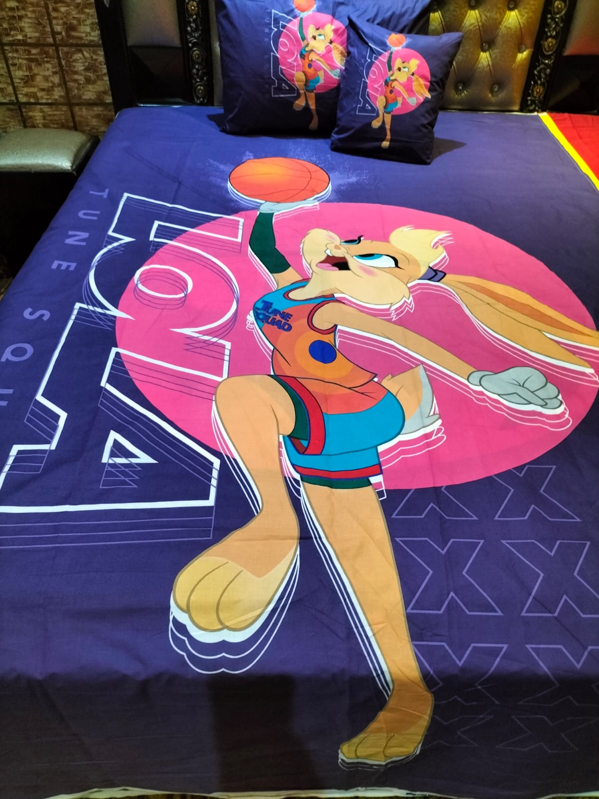 LOLA TUNE SQUAD SINGLE BEDSHEET WITH 1 PILLOW COVER & 1 CUSHION COVER