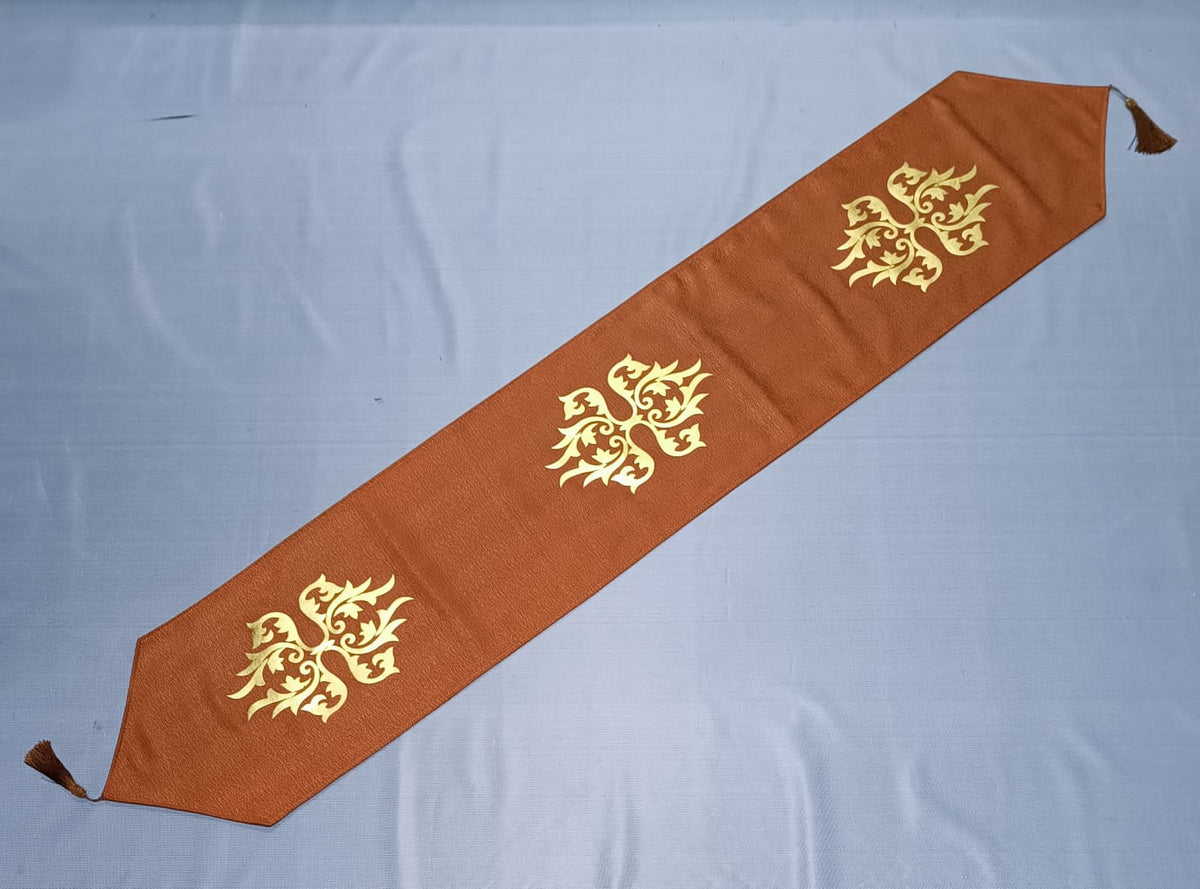 Dining Table Runner Copper Brown Crabe 12×72 inch