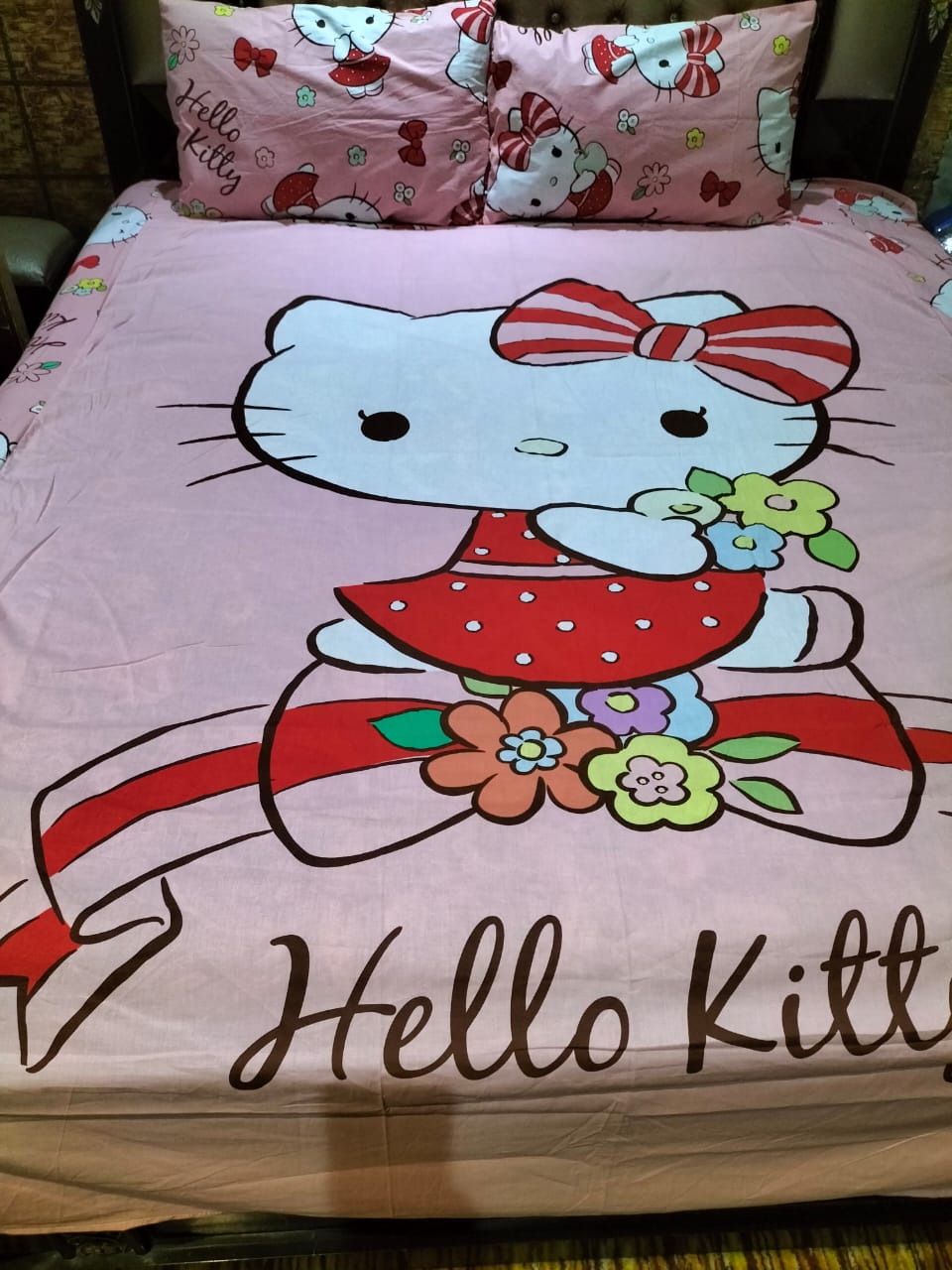 Hello Kitty Girl Cartoon  Bed Sheet Ds # 053